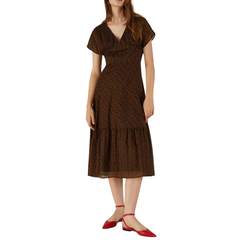 Abito Donna midi con motivo all over Nero Marella- Francavilla Moda